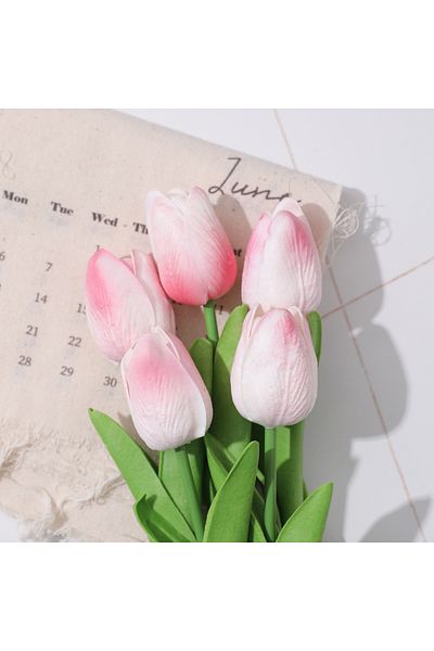 Choice 10pcs Light Pink 5/10Pcs Tulip Flowers Artificial Tulip Bouquet PE Foam Fake Flower for Wedding Cere
