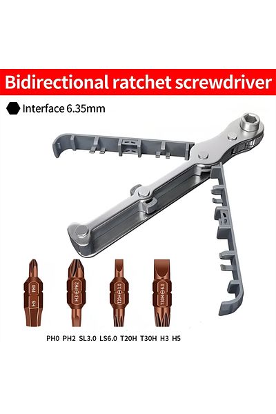 Choice As Show New Multifunctional Bidirectional Forward And Reverse Ratchet Screwdriver Elbow Flat Head Wr