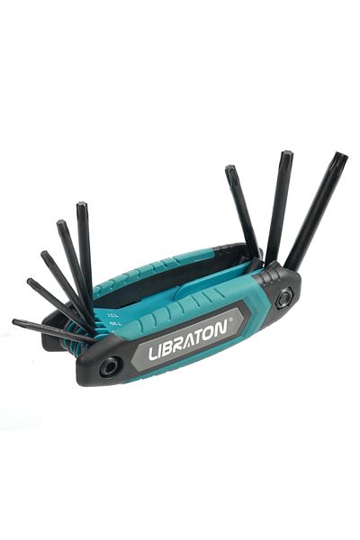 Choice 8 in 1 Torx Wrench Libraton 8 in 1 Folding Torx Hex Key Allen Pocket Portable Star Wrench Kit Sizes