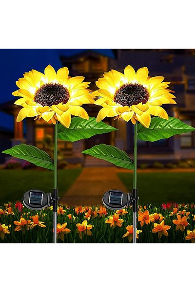 Choice Warm White Simulated Outdoor Solar Sunflowers Smart Sense Garden Lights Yard Wedding Thanksgiving De