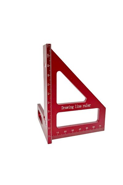 Choice Metric Red 3D Multi Angle Aluminum Red Measuring Ruler 45/90  degree Woodworking Square Protractor D