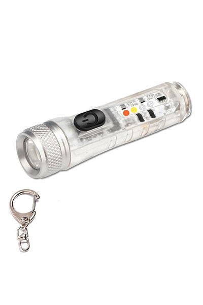 Choice White Mini Keychain Flashlight LED Rechargeable Torch Portable Magnetic USB Charging Flashlight High