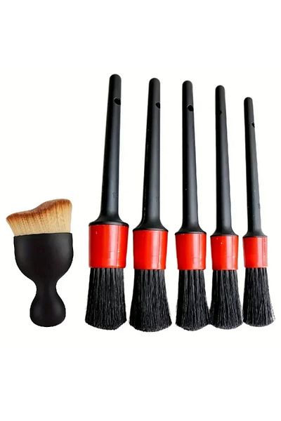 Choice One set 6Pcs Car Wash Care Detailing Brush Set,for cleaning wheels, dashboards, vents and more,Car C