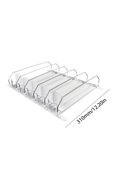 APWIKOGER White 310mm 5 sets Canned Beverage Push Rack Drink Organizer Dispenser Spring Push Adjustable Width