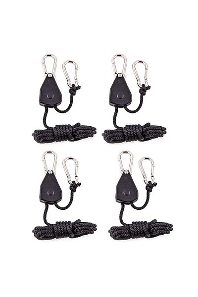 Choice G867-2m black 4pcs 4pcs Adjustable 8inch Lanyard Hanging for Tent Fan Grow Plant Lamp Pulley Ropes P