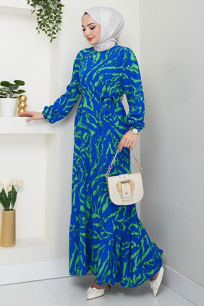 hafsamina Lisa Viscose Dress Blue Hm2687