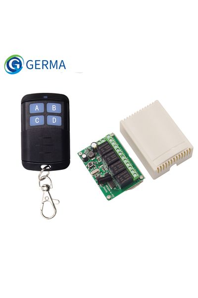 GERMA 1RC و1 جهاز استقبال GERMA 433Mhz أجهزة تحكم عن بعد تيار مستمر 12 فولت 24 فولت 10 أمبير مفتاح تحكم عن بعد لاسلكي 4 قنوات وحدة مرحل