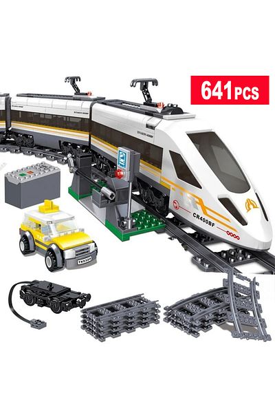 Choice No Box City Power High-speed Railway Fuxing Hexie Electric Locomotive Train Building Blocks Toys for