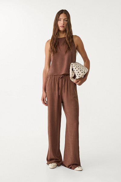 Stradivarius Loose-fitting linen blend trousers