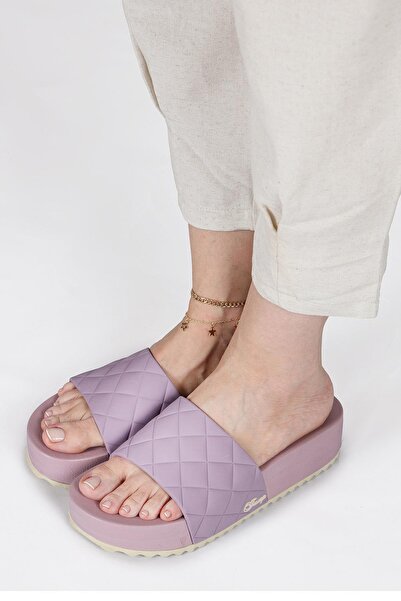 Jump 50001 Wedge Heeled Lilac Daily Women's Platform Slippers