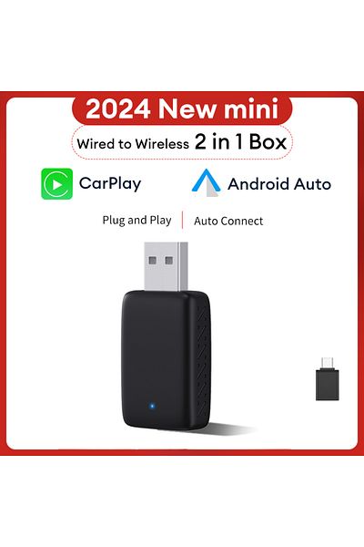 Choice carplay and auto XUDA 2in1 Wireless Carplay Adapter Android Auto Smart Dongle Mini Box Plug And Play