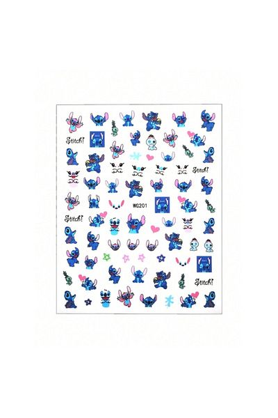 Choice Stitch Stitch Nail Art Stickers Disney Stitch Cartoon Nail Art Stickers Adhesive Full Sticker Childr