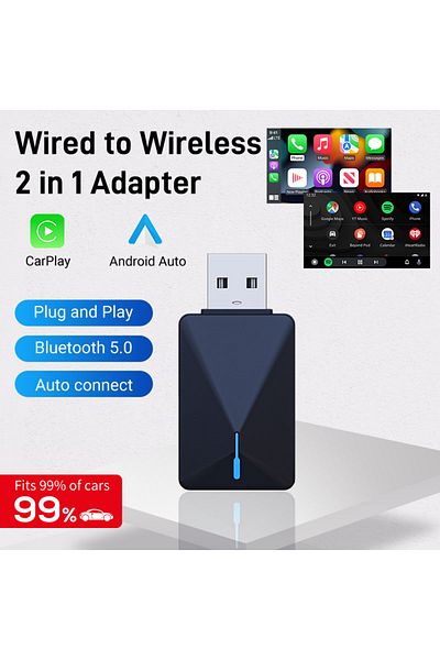 Choice black Mini Box Wired to Wireless CarPlay and Android Auto 5GHz WiFi5 Transmission Speed Plug and Pla