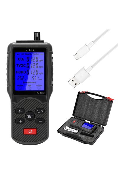 meterk 8in1 Air Quality Tester CO2 Meter Gas Analyzer CO2 Sensor TVOC Meter Carbon Dioxide Sensor Temper...