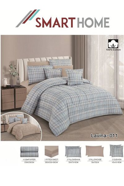 smart home Double-sided comforter set, 8-piece duvet cover set, 8-piece double duvet cover set