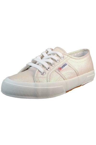 Superga Damen Low Sneaker 2750 LAME Low Top S001820 Beige A1F Beige LT. Schillerndes Textil/Synthetik
