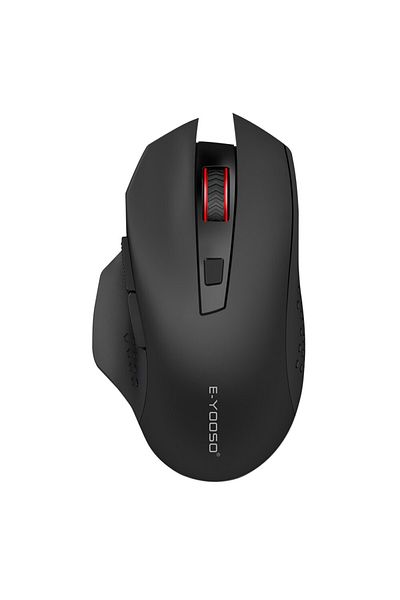 Choice ماوس الألعاب اللاسلكي E-YOOSO X-26 USB 2.4G أسود اللون 4800 نقطة في البوصة 5 أزرار فأرة ألعاب بصرية مريحة
