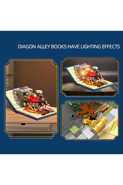 M MENBIS No original box Classic Movie Magic Train Book MOC Creative Building Blocks Sets DIY Bricks Toys Bir