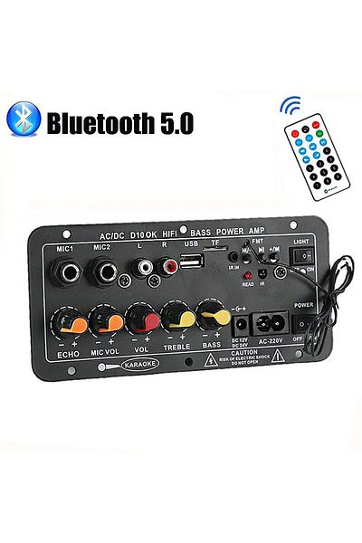 Choice US Plug 220V 12V Digital Bluetooth Amplifier Board Subwoofer Dual Microphone Karaoke Amp Speaker Hom