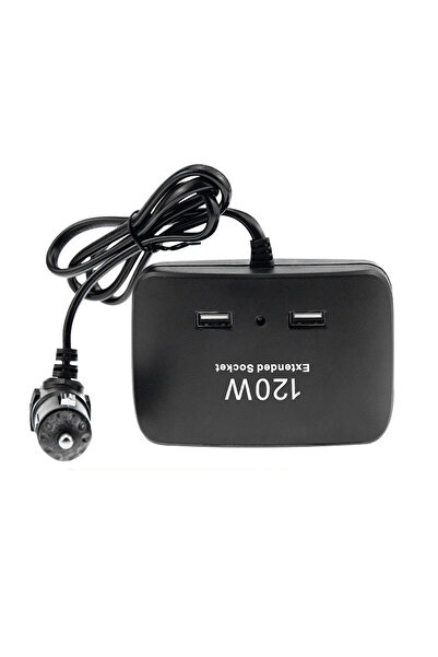 Generic موزع مقابس سيارة ممتد 12 فولت مع منفذي شحن USB