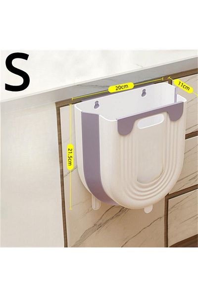 Choice Purple-S S/L Kitchen Folding Hanging Trash Can Home Bathroom Cabinet Wall Mounted Trash Can Kitchen