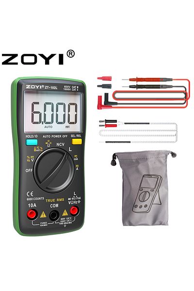 ZOYI ZT-102L ZOYI ZT-102L Inductance Meter Multimeter Tester T-RMS 6000 Count 60H LCR Meter AC DC Ampere