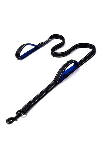 Choice XL-180cm Black blue Dog Leashes Outdoor Travel Dog Training Chain Heavy Duty Double Handle Lead for