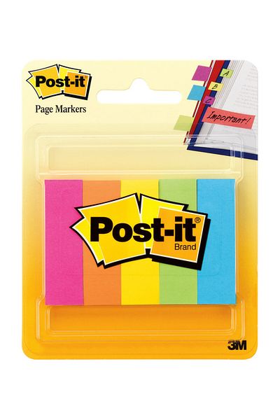 Post-it ® Page Markers 670-5AN, 1/2 in x 1 7/8 in (12.7 mm x 47.6 mm),
100% PEFC
