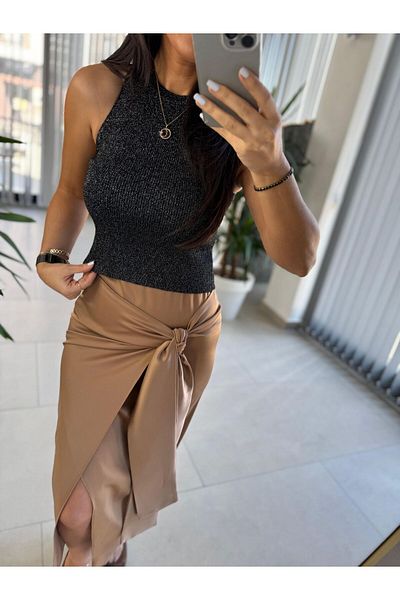 caddstore Πλεκτή μπλούζα Zr Black Glitter