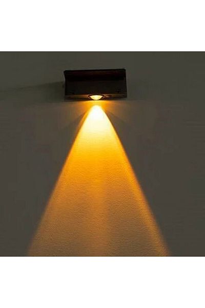 Choice 0-5w Yellow Black Solar Wall Lights Outdoor Square Solar Wireless Wall Mount Lights Ip65 Waterproof