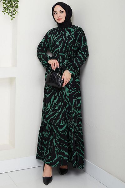 hafsamina Lisa Viscose Dress Green Hm2687