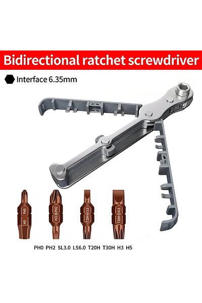 Choice As Show Bidirectional Ratchet Screwdriver Set Right Angle Household Multifunctional Wrench Cross Slo