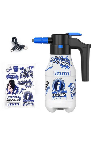 Choice white(with sticker) 1.5L Foam Generator For Car Wash Electric Foam Sprayer 2600mAh Lithium Battery F