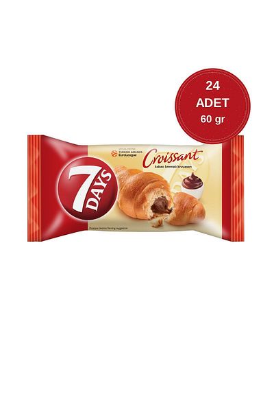 7DAYS Cocoa Croissant 60g (Pack of 24) – Flavor with Chocolate Filling