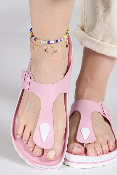 Jump 50004 Single Buckle Pink Women's Flip Flops