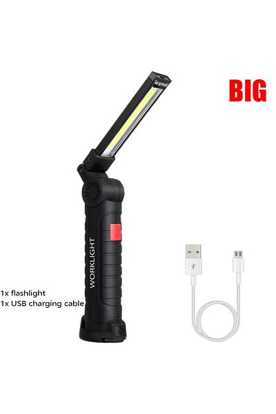 ESMARTER W52 Big 1pc New Portable COB LED Flashlight USB Rechargeable Work Light Magnetic Lanterna Hanging La