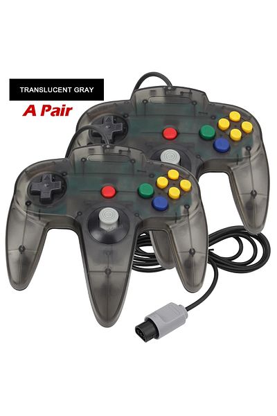 Choice Transparent Grey 2PCS/Pair Wired Gamepad For N64 Wired Joypad Controller for N64 Classic Joystick Re