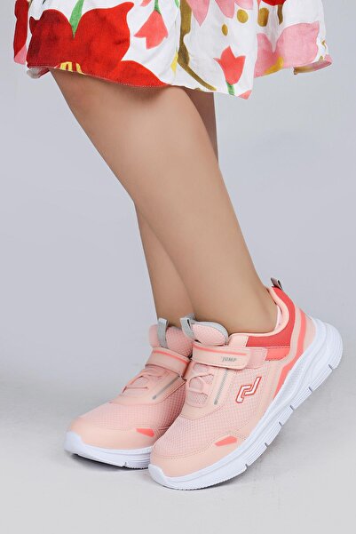 Jump 28101 Cırtlı Pembe - Somon Kız Çocuk Sneaker Günlük Spor Ayakkabı