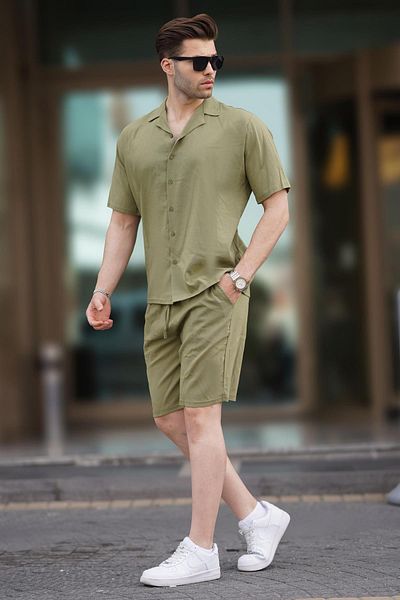 Madmext Set aus Hemd und Shorts für Männer 5956 - Khaki