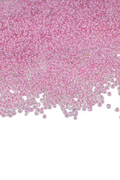 Serhat Aksesuar ve El İşçilik 100 جرام من الخرز الوردي المطلي داخليًا رقم 06