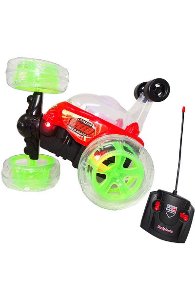 Salamandra Red Car with 360 Degree Rotation, Battery and Remote Control, Lights and Sounds, Salamandra Kids