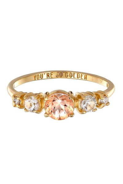 HAZE & GLORY Ring Lab Grown Diamanten (0.03 ct) Morganit 375 Gelbgold