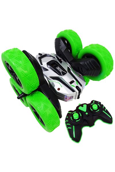 Salamandra Green/Silver 6-wheeled car, Remote control, Bright headlights and Battery, Salamandra Kids