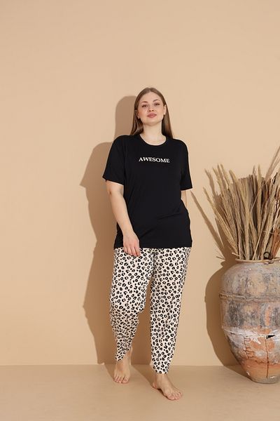 BEYAZTOPTAN CALITATE ȘI ELEGANT MILAN SET DE Pijama LEOPARD CU MÂNECĂ SCURTĂ