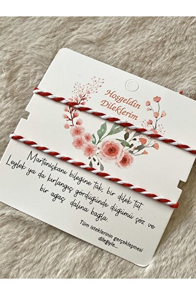 IronMoon 2'li Marteniçka Kırmızı Beyaz İp Dilek Bilekliği