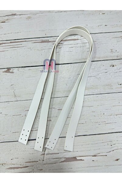 miraylahobi مقبض رياضي جلد مخيط 70 سم (زوج واحد) أبيض