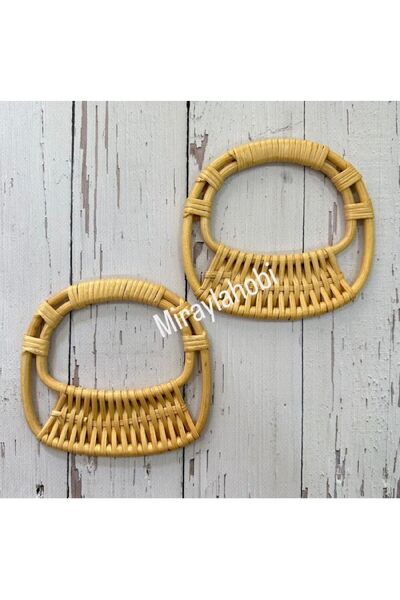 miraylahobi مقبض حقيبة بامبو موديل D 1 زوج كريمي