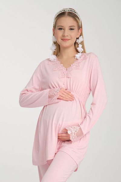 venera Elegant Elegant Venera Pajama Set Maternity Lace Details