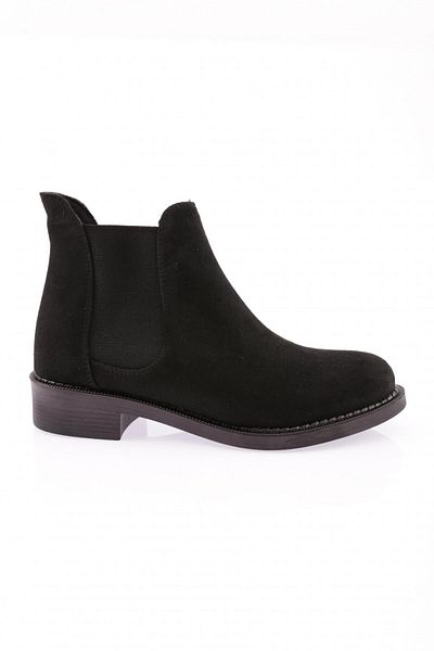 DGN Black Suede Women's Ankle Boots 5000 - Side Elastic