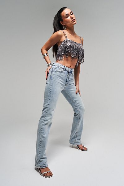 its basic 4S5-32 pentru femei, blugi din denim stretch, slim fit, culoare TK
